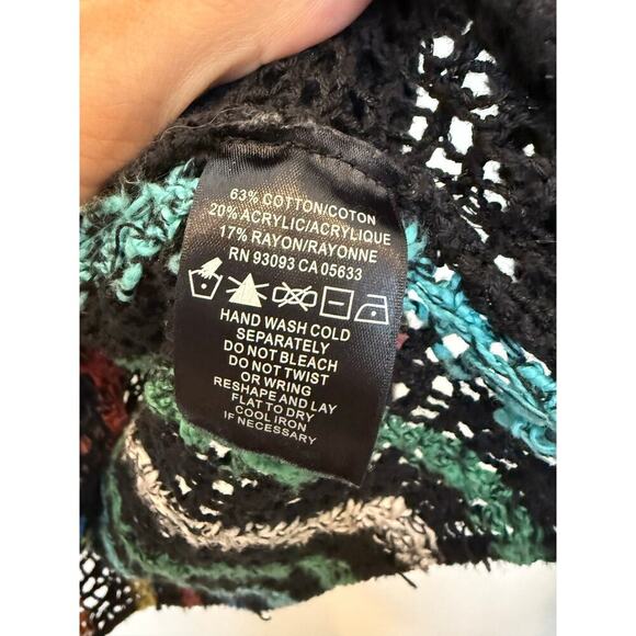 Nic & Zoe‎ Multicolored Stiped Open Knit Sweater Large - Picture 5 of 7